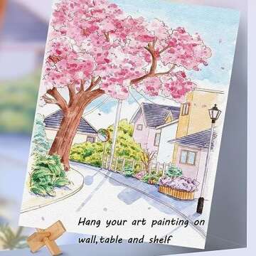 Drive Travel DIY Watercolor Kit 3 Themes12 Watercolor Paintings for Relaxation Watercolor Painting Set Art Craft Presentfor Kids Teens and Adults Beginners 12.4 * 8.8''