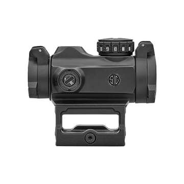 Sig Sauer Romeo-MSR 1x20mm 2 MOA Red Dot Sight | Durable Waterproof Lightweight Ultra-Compact Gun Sight with Flip-Back Lens Covers, Black