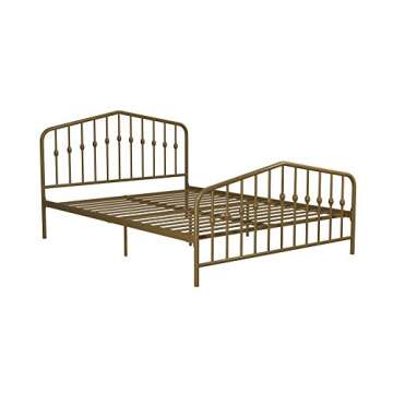 Novogratz Bushwick Metal Bed with Headboard and Footboard | Modern Design | Full Size - Gold