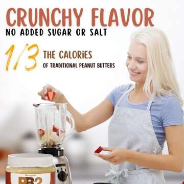 PB2 Crunchy Powdered Peanut Butter - Peanut Butter Powder with Small Crunchy Peanut Pieces