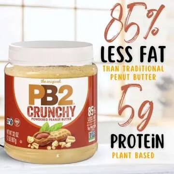 PB2 Crunchy Powdered Peanut Butter - Peanut Butter Powder with Small Crunchy Peanut Pieces