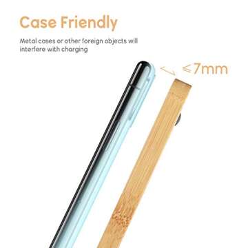 Veelink Fast Wireless Charger with Organizer Tray Qi Bamboo Charging Station Table Nightstand Organizer for iPhone SE 2020/11/Xs MAX/XR/XS/X/8/8, Samsung S20/S10/S9/S8/Note 20