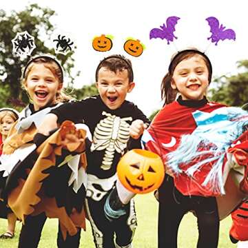 Whaline Halloween Headbands Pumpkin Spider Web Ghost Bat Witch Hat Head Bopper Cute Cartoon Holiday Hair Hoop Hair Accessories for Halloween Costume Cosplay Party Favors Photo Booth, 6 Pack