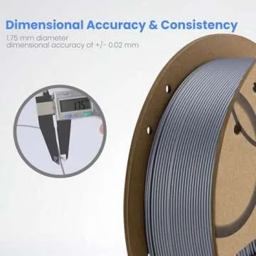 ELEGOO PLA Filament 1.75mm Black 1KG, 3D Printer Filament Dimensional Accuracy +/- 0.02mm, 1kg Cardboard Spool(2.2lbs) 3D Printing Filament Fits for Most FDM 3D Printers