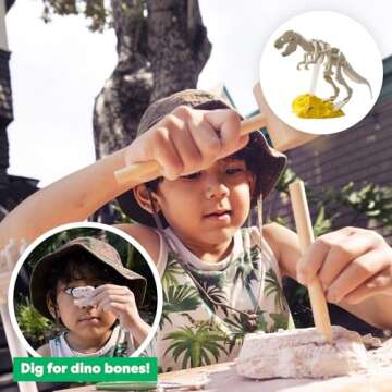 KiwiCo Dinosaur Fossil Dig Kit for Kids Age 6+ | Excavate & Build Dinosaur Skeleton, Make Fossil Imp...