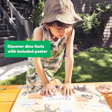 KiwiCo Dinosaur Fossil Dig Kit for Kids Age 6+ | Excavate & Build Dinosaur Skeleton, Make Fossil Impressions | STEM Paleontology Science Kit with Dinosaur Facts Poster