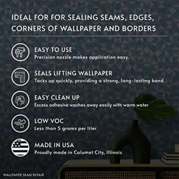 ROMAN Seam Repair Adhesive for Wallpaper Fixes - 3 Oz