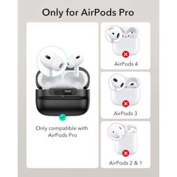 ESR for AirPods Pro Case (2023/2022/2019, 2nd/1st Gen), Compatible with Airpods Pro 2 (USB-C/Lightni...