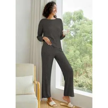 NORACORA Women's Pajama Set Soft Knit Comfortable