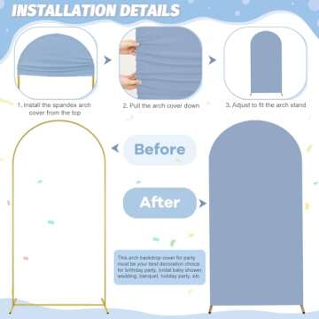 FOTSHARER Dusty Blue Wedding Arch Cover - Elegant Decor