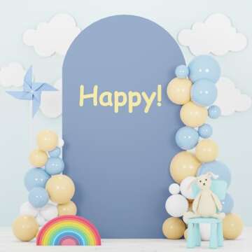 FOTSHARER Dusty Blue Wedding Arch Cover - Elegant Decor