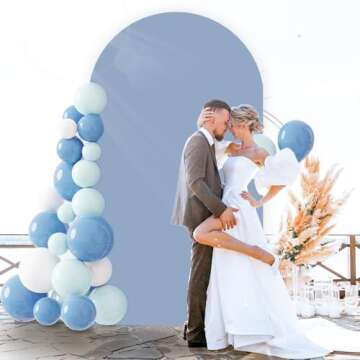 FOTSHARER Dusty Blue Wedding Arch Cover - Elegant Decor