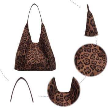 YFGBCX Leopard Tote Bag for Women Cheetah Purse Brown Vintage Hobo Bag Large Capacity Work Tote Bag
