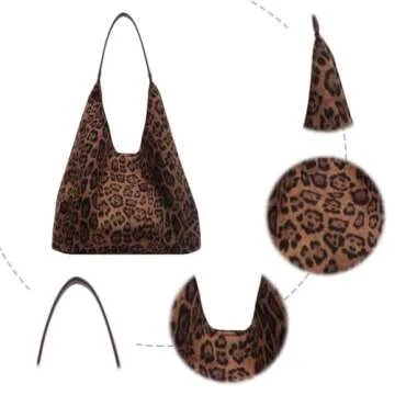 YFGBCX Leopard Tote Bag for Women Cheetah Purse Brown Vintage Hobo Bag Large Capacity Work Tote Bag