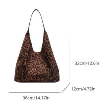 YFGBCX Leopard Tote Bag for Women Cheetah Purse Brown Vintage Hobo Bag Large Capacity Work Tote Bag