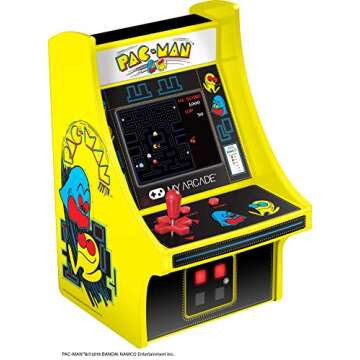 My Arcade DGUNL-3220 Micro Player Mini Arcade Machine Pac-Man Video Game, Fully Playable,6.75 Inch Collectible,Color Display, Speaker,Volume Buttons, Headphone Jack,Battery or Micro USB Powered, Black