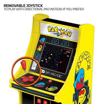 My Arcade DGUNL-3220 Micro Player Mini Arcade Machine Pac-Man Video Game, Fully Playable,6.75 Inch Collectible,Color Display, Speaker,Volume Buttons, Headphone Jack,Battery or Micro USB Powered, Black