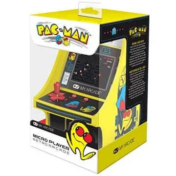 My Arcade DGUNL-3220 Micro Player Mini Arcade Machine Pac-Man Video Game, Fully Playable,6.75 Inch Collectible,Color Display, Speaker,Volume Buttons, Headphone Jack,Battery or Micro USB Powered, Black