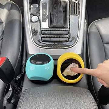 Yolu Car Garbage Trash Can, Mini Auto Garbage Can Car Trash Can Common Use for Autotive Car, Home, Office, Kitchen, Living Room, Bedroom, Study, Dinning Room, Bathroom (Blue)