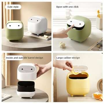 AIWE7D Cute Mini Trash Can for Home or Office