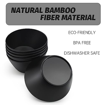 Eco-Friendly Bamboo Fiber Cereal Bowls Set of 6, 24 oz