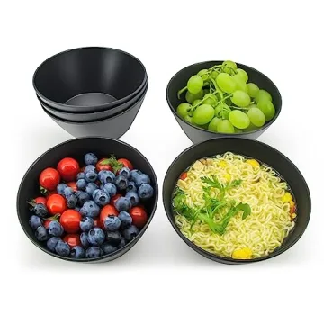 Eco-Friendly Bamboo Fiber Cereal Bowls Set of 6, 24 oz