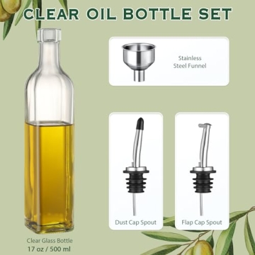 Clear Glass Olive Oil Dispenser Bottle - 500ml