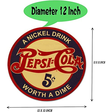 Vibrant 12" Round Pepsi Cola Tin Sign for Nostalgic Decor