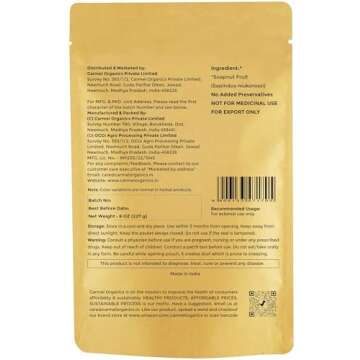 CARMEL ORGANICS Soapnut/Aritha/Reetha Powder (8 Oz or 227 Grams) for hair care | Natural | No Added Preservatives and Additives | Sapindus Mukorossi Powder