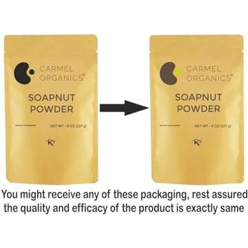 CARMEL ORGANICS Soapnut/Aritha/Reetha Powder (8 Oz or 227 Grams) for hair care | Natural | No Added Preservatives and Additives | Sapindus Mukorossi Powder