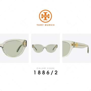 Tory Burch TY7168U 1886/2 52MM Transparent Perfect Mint/Mint Green Solid Cateye Sunglasses for Women + BUNDLE With Designer iWear Eyewear Kit