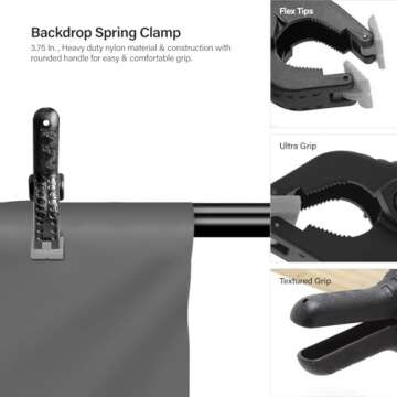 LimoStudio 9x13 Feet Gray Backdrop - Premium Quality Fabric