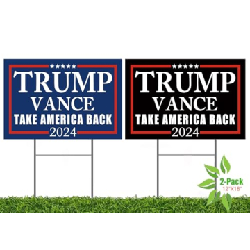 WENWELL Trump Vance 2024 Yard Signs 2-Pack – Double-Sided, Waterproof