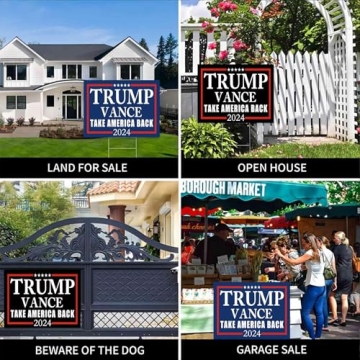 WENWELL Trump Vance 2024 Yard Signs – 2-Pack