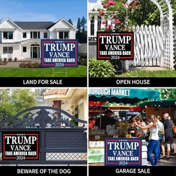 WENWELL Trump Vance 2024 Yard Signs – 2-Pack