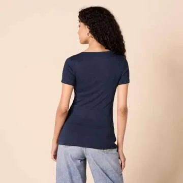 Amazon Essentials Women's Slim-Fit Short-Sleeve V-Neck T-Shirt, Pack of 2