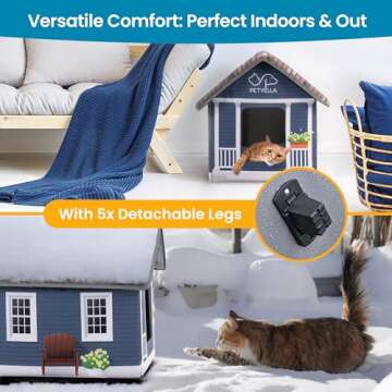 Heated Outdoor Cat House Weatherproof - Easy to Assemble