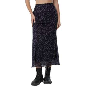 Avanova Floral Mesh Mermaid Skirt for Boho Style