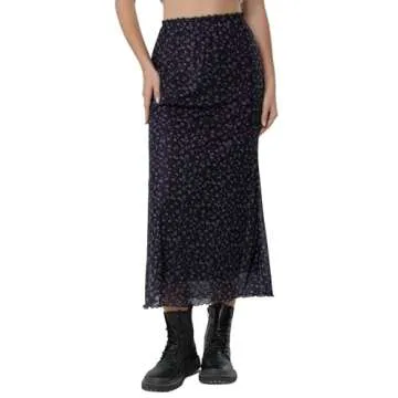 Avanova Floral Mesh Mermaid Skirt for Boho Style