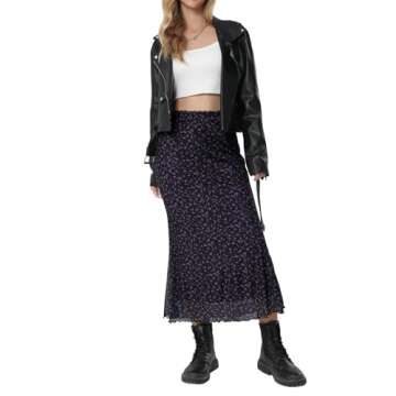 Avanova Floral Mesh Mermaid Skirt for Boho Style