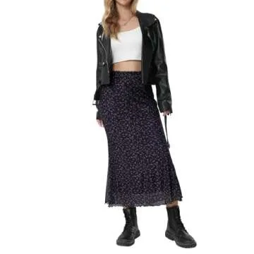 Avanova Floral Mesh Mermaid Skirt for Boho Style
