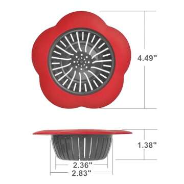 JIANYI Kitchen Sink Strainer, 4PCS Silicone Sink Strainers, Large Wide Rim 4.5" Diameter Sink Drain Strainer for Kitchen Sink - Multicolor