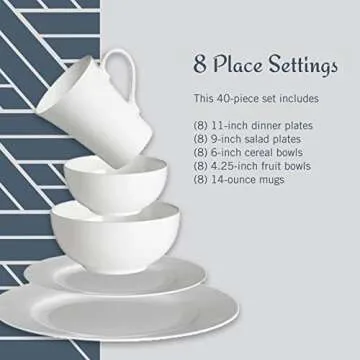 Mikasa Delray 40-Piece White Dinnerware Set for 8
