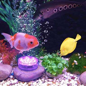 AquaMiracle Submersible LED Lights with Remote Shower Lights Waterproof Battery Operated, Multi Color Changing Hot Tub Lights for Pool, Pond, Aquarium, Bath, Party, Vase Decoration (2-Pack)