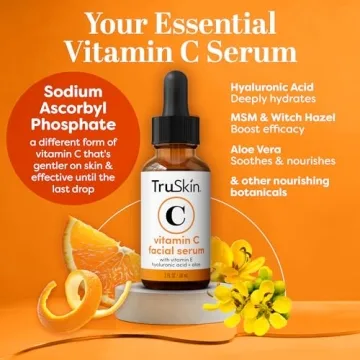 TruSkin Vitamin C Serum – Anti Aging Facial Serum with Vitamin C, Hyaluronic Acid, Vitamin E – Brightening Serum – Even Skin Tone, Improve Appearance of Dark Spots, Fine Lines & Wrinkles, 2 Fl Oz