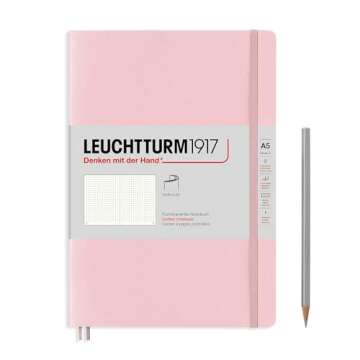 LEUCHTTURM1917 - Notebook Softcover Medium A5-123 Numbered Pages for Writing and Journaling (Dotted, Powder)