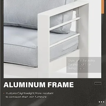 Solaste Outdoor Couch Durable Aluminum Patio Sofa 3-Seat