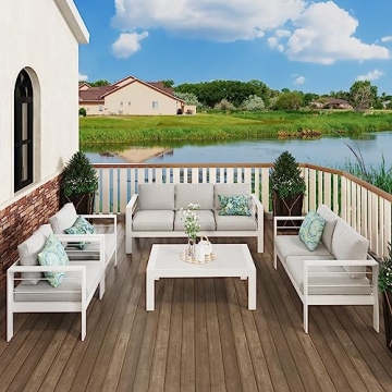 Solaste Outdoor Couch Durable Aluminum Patio Sofa 3-Seat