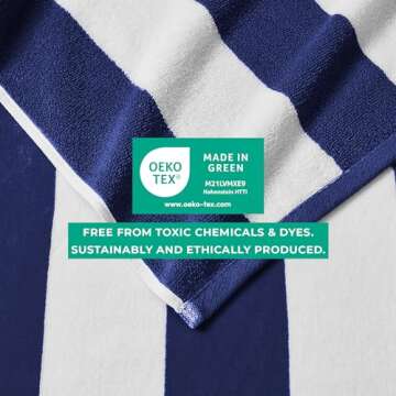 Great Bay Home Cotton Beach Towels for Pool and Beach