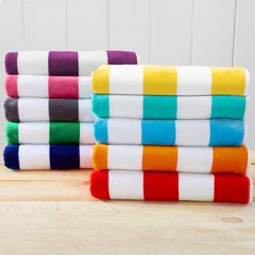 Great Bay Home Cotton Beach Towels for Pool and Beach